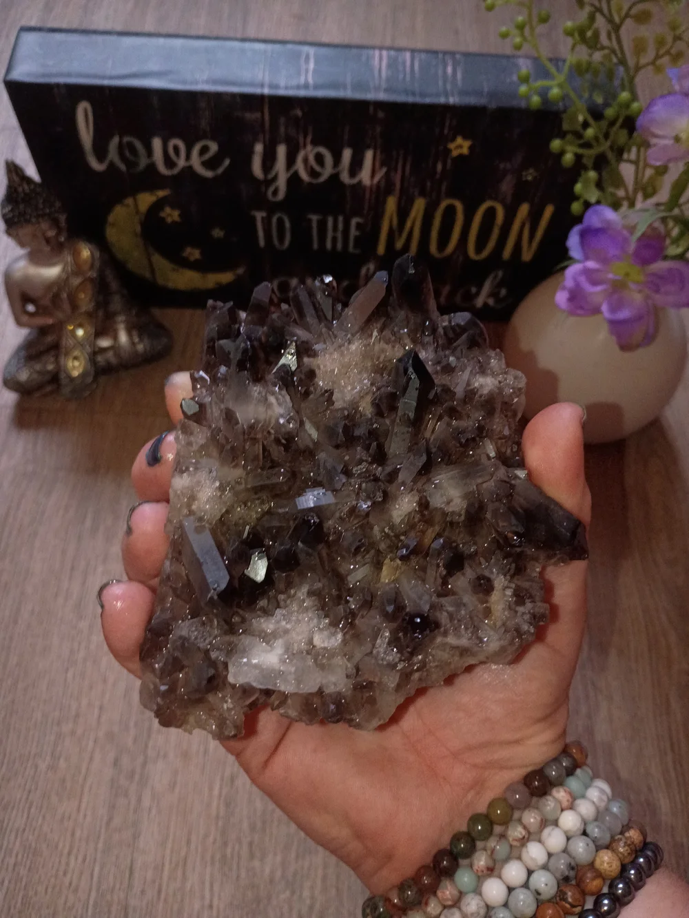 Smoky Quartz Crystal Cluster From Brazil Mineral